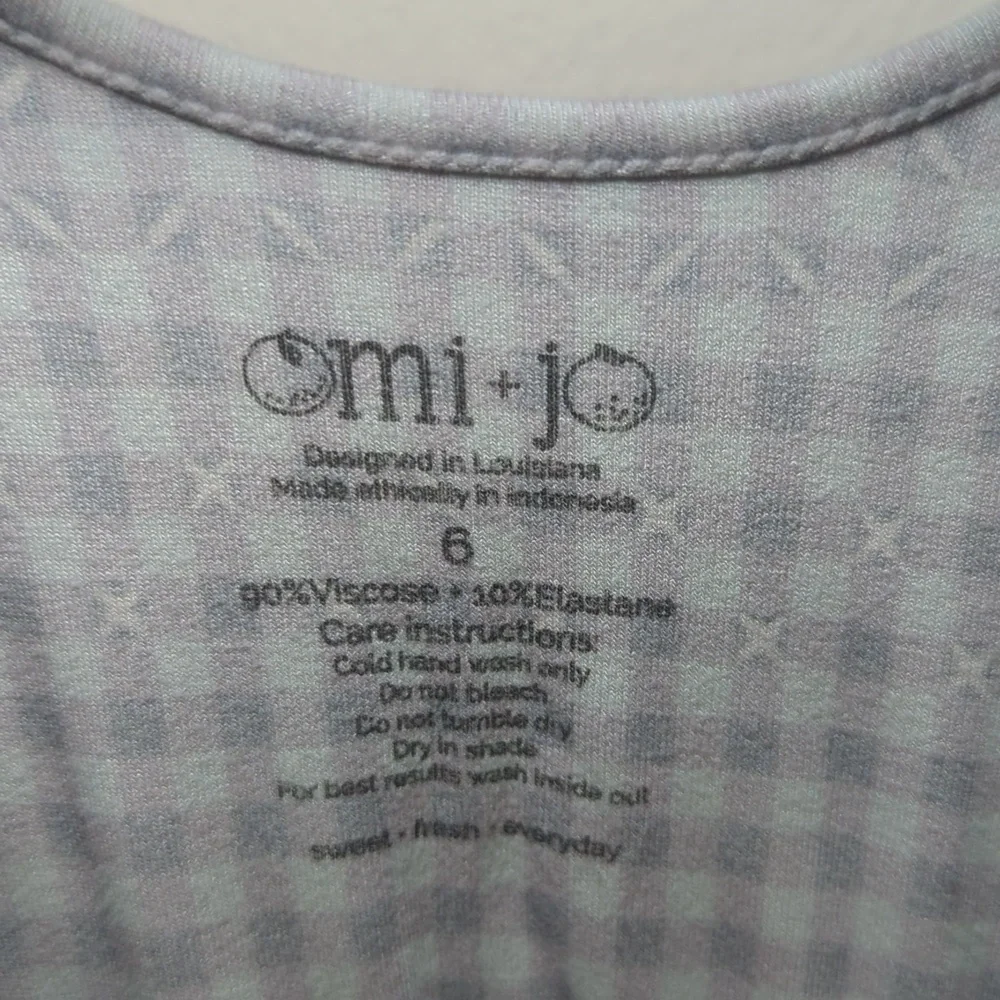 Omi Jo Well Dressed Wolf Gull Grey Gingham Empire Dress Viscose Girls Size 8